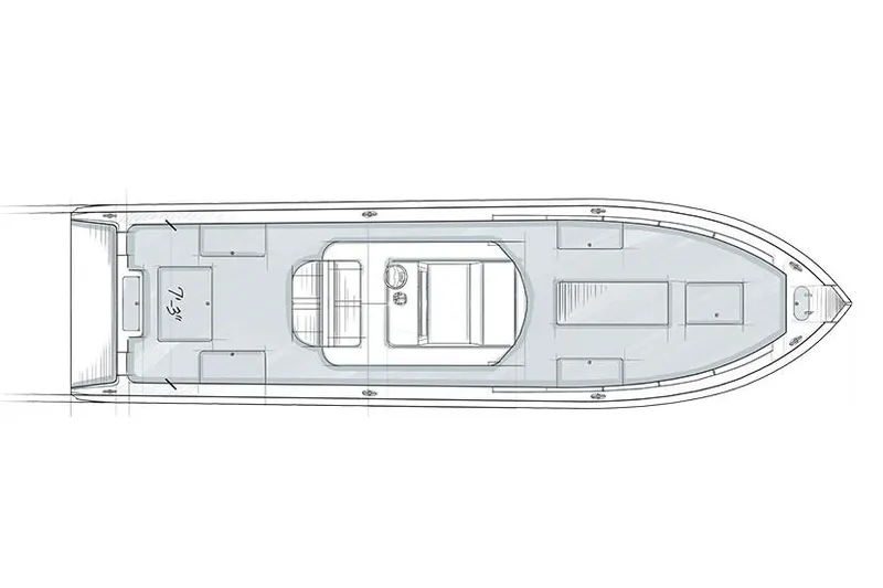 Slide: The Image of Manufacturer Provided Image: Top view layout of 2020 Yellowfin 36 Offshore boat. - 77