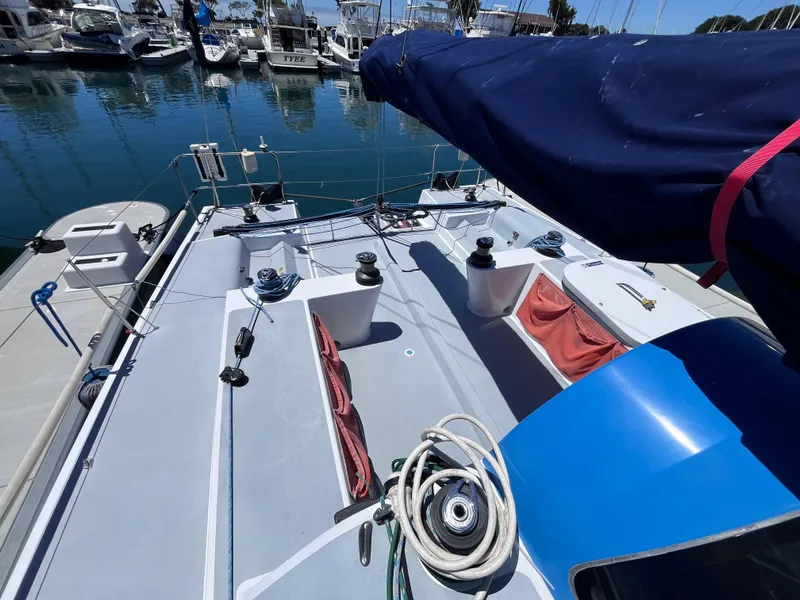 Slide: The Image of Sailboat deck view, Class 40 Antrim Design, 2009, docked in marina. - 13