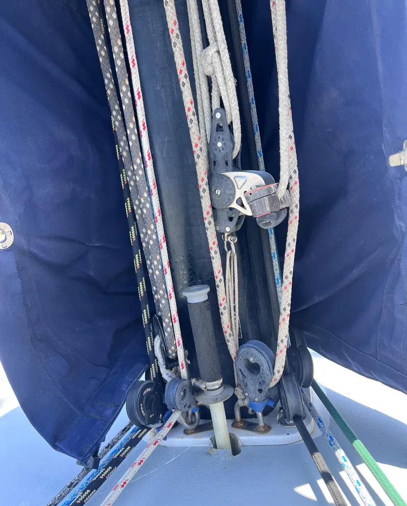Slide: The Image of Close-up of sailboat rigging on a 2009 Class 40 Antrim Design yacht. - 18