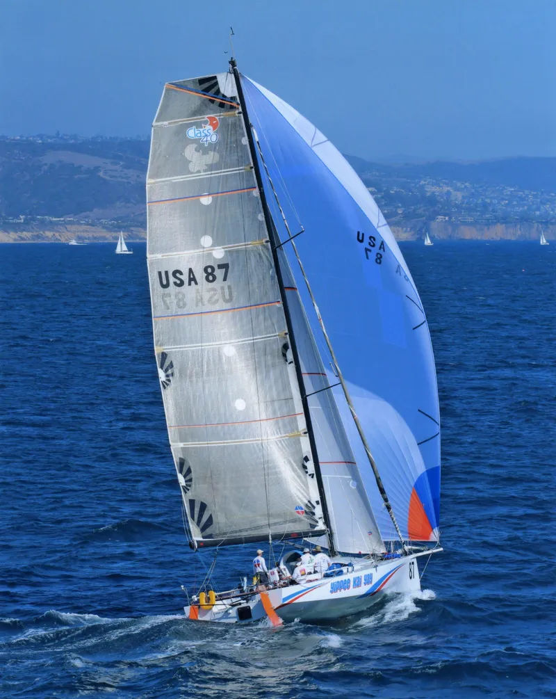 Slide: The Image of Sailing yacht "USA 87" on open sea, Class 40 Antrim Design, 2009 model. - 2