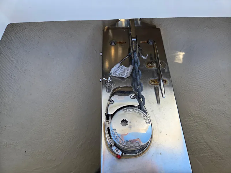 Slide: The Image of Anchor windlass system on a 2021 Regulator 31 CC boat. - 23