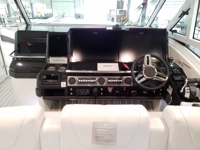 Slide: The Image of 2020 Formula 430 Super Sport Crossover helm with advanced navigation and control systems. - 12