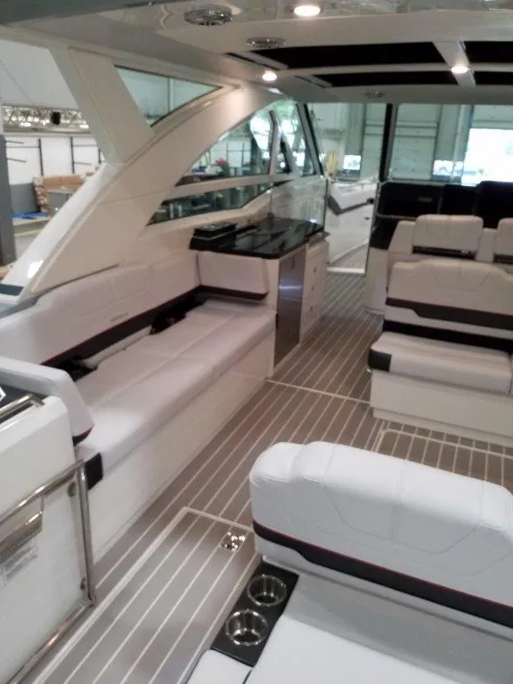 Slide: The Image of Interior of 2020 Formula 430 Super Sport Crossover yacht with luxurious seating and modern design. - 32