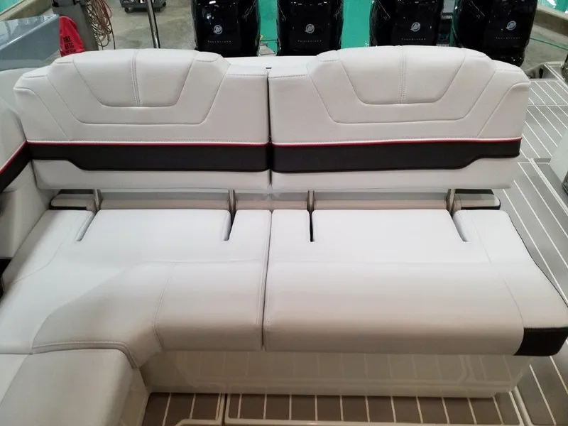 Slide: The Image of 2020 Formula 430 Super Sport Crossover boat seating with sleek, modern design. - 34