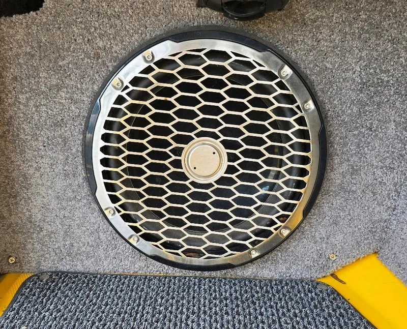 Slide: The Image of Speaker grille on 2015 Malibu Wakesetter 22 VLX Surf Gate boat interior. - 22
