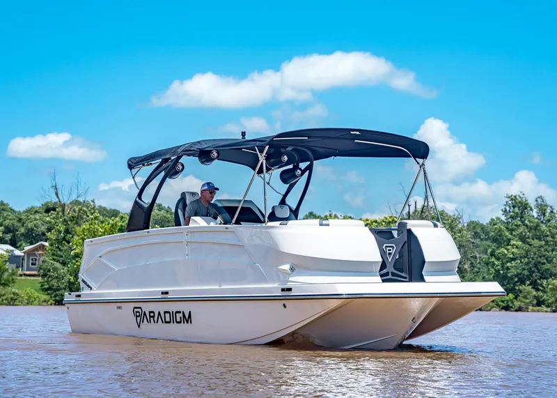 Slide: The Image of 2025 Paradigm Damascus 266 Surf boat cruising on a sunny day. - 5