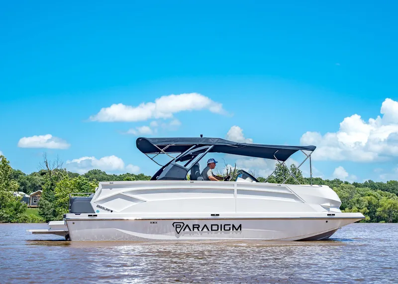 Slide: The Image of 2025 Paradigm Damascus 266 Surf boat cruising on a sunny day. - 6