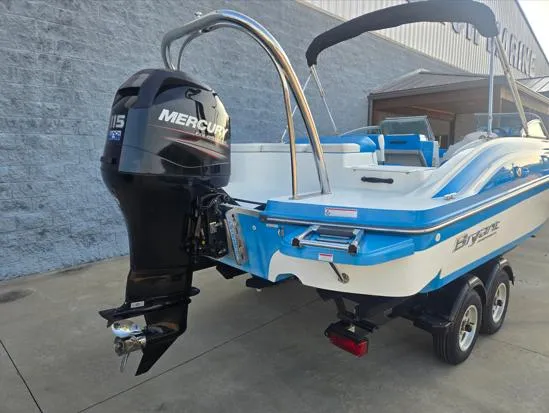 Slide: The Image of 2015 Bryant Sportabout boat with Mercury outboard motor on trailer. - 9