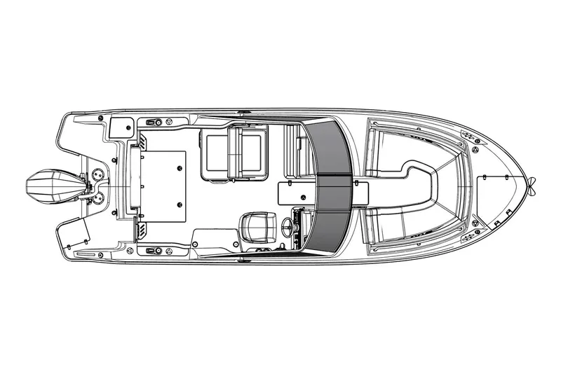 Slide: The Image of Manufacturer Provided Image: Top view of 2021 Boston Whaler 240 Vantage boat layout. - 13