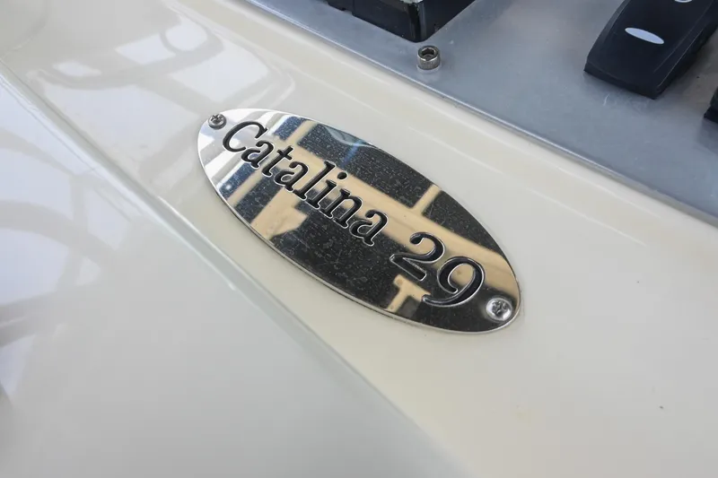 Slide: The Image of Chris-Craft Catalina 29 emblem on 2016 model boat dashboard. - 12