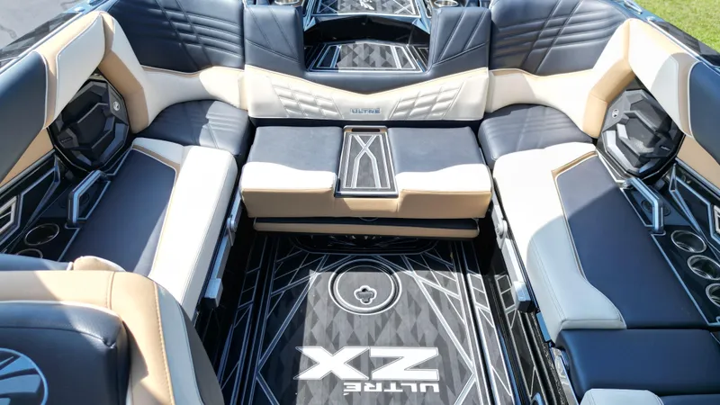 Slide: The Image of 2025 Tigé Ultré 23ZX boat interior with luxurious seating and modern design. - 18
