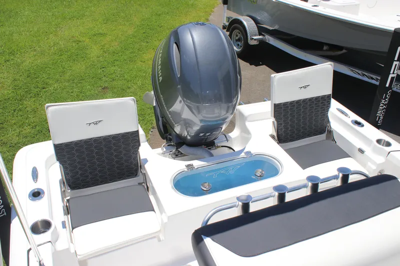 Slide: The Image of 2026 Tidewater 1910 Bay Max boat with Yamaha engine, featuring comfortable seating and sleek design. - 21
