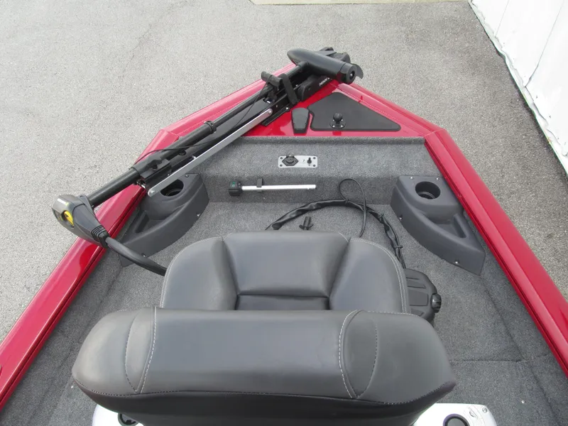 Slide: The Image of 2023 Tracker Pro Team 175 TF boat interior with steering and seating. - 9