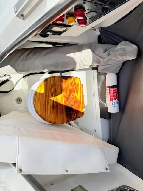 Slide: The Image of Dashboard of 2022 Blackfin 252 CC boat with dual Garmin displays. - 15