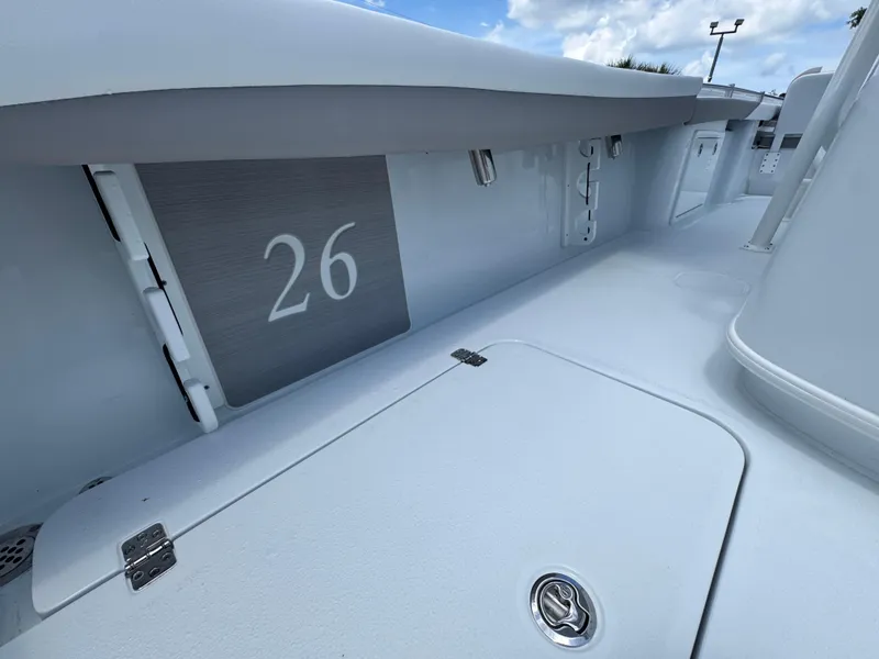 Slide: The Image of 2026 Yellowfin 26 Hybrid boat interior, showcasing sleek design and modern features. - 33