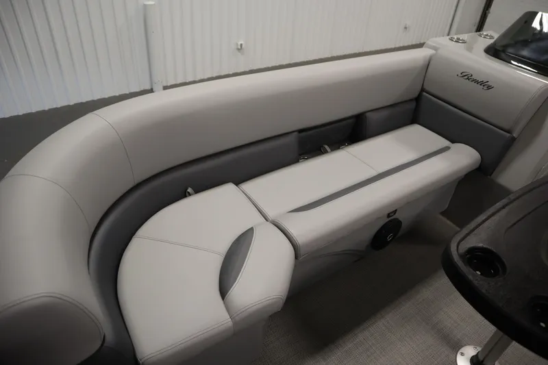 Slide: The Image of 2025 Bentley Pontoons 240 Navigator interior with luxurious seating and modern design. - 15