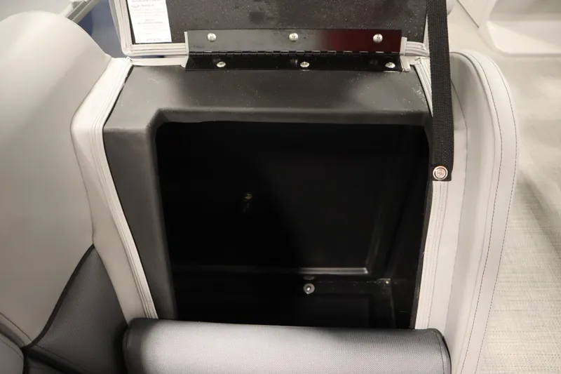 Slide: The Image of Open storage compartment in 2025 Bentley Pontoons 240 Navigator boat seat. - 32