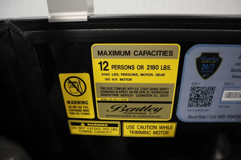 Slide: The Image of Control panel of 2025 Bentley Pontoons 220 Fish-N-Cruise with various switches. - 25