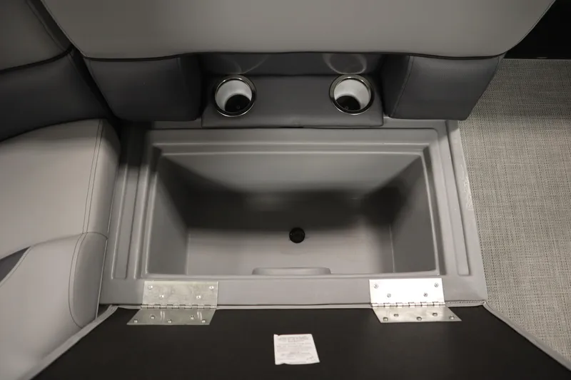 Slide: The Image of 2025 Bentley Pontoons 220 Fish-N-Cruise seating area with storage compartment. - 28