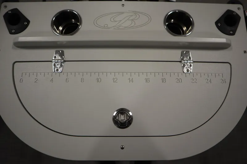 Slide: The Image of 2025 Bentley Pontoons 220 Fish-N-Cruise interior storage compartment and seating detail. - 37