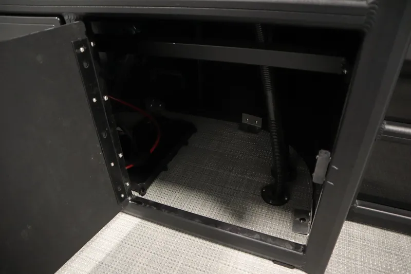 Slide: The Image of 2025 Bentley Pontoons 220 Fish-N-Cruise dashboard with cup holders and measurement scale. - 40