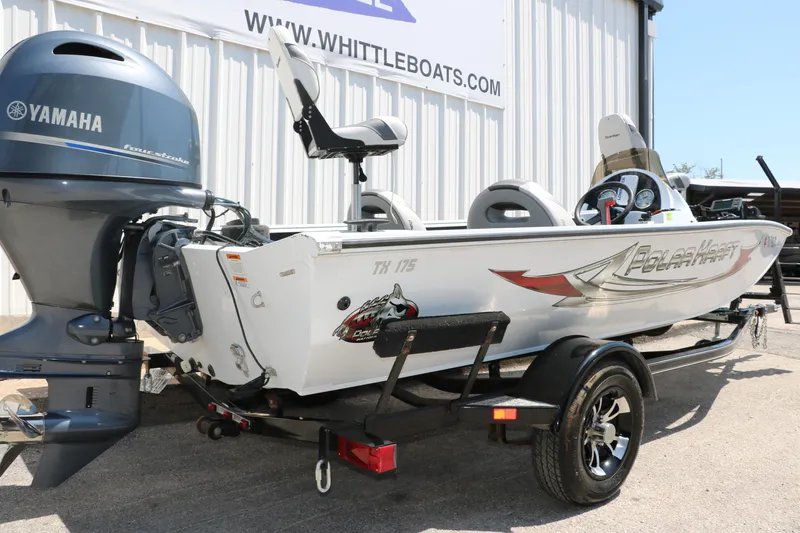 Slide: The Image of 2018 Polar Kraft Bass America TX175 Pro Bass boat with Yamaha engine on trailer. - 9