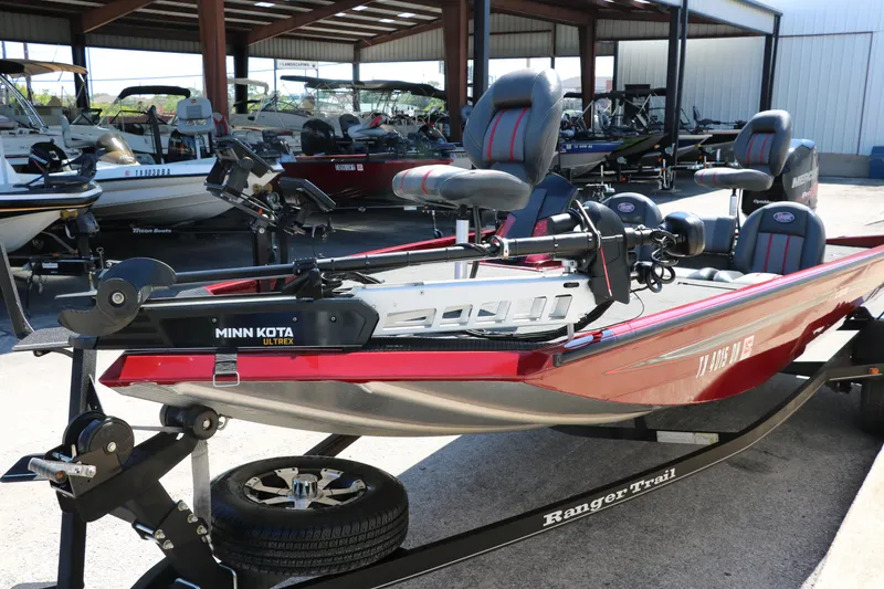 Slide: The Image of 2016 Ranger RT 188 boat with Minn Kota Ultrex motor in a showroom. - 6
