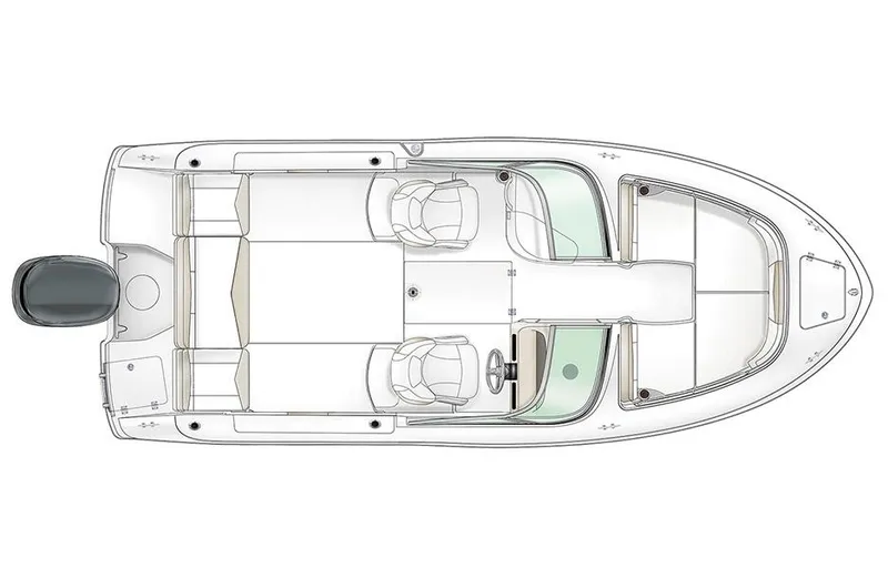 Slide: The Image of Manufacturer Provided Image: Top view of 2013 Robalo R207 Dual Console boat layout. - 10