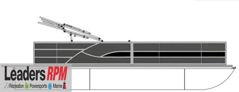 Slide: The Image of 2025 Bentley Pontoons 243 Navigator Tri-toon side view illustration with Leaders RPM logo. - 37