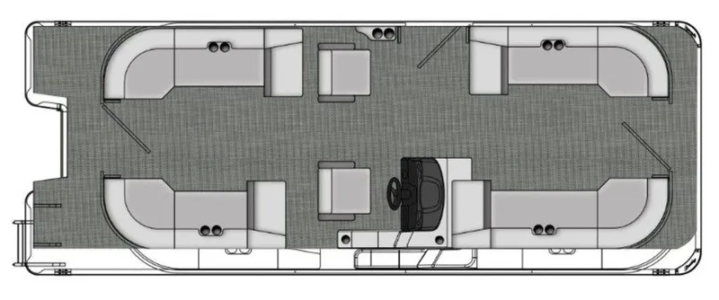 Slide: The Image of 2025 Bentley Pontoons 243 Navigator Tri-toon floor plan with spacious seating layout. - 38