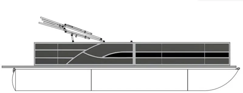Slide: The Image of 2025 Bentley Pontoons 243 Navigator Tri-toon, side view, sleek design, modern pontoon boat. - 41