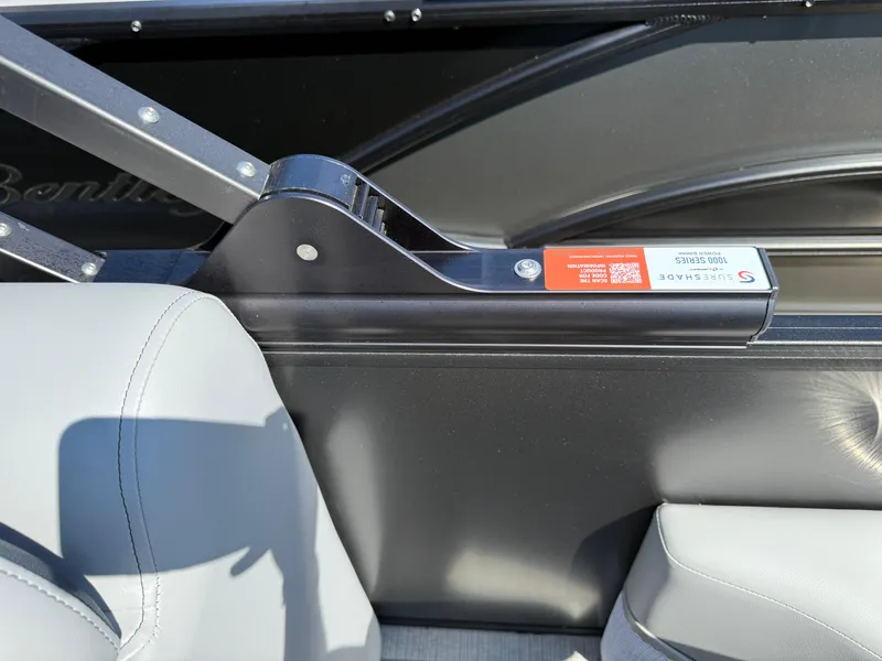 Slide: The Image of Interior detail of 2026 Bentley Pontoons Legacy 223 Navigator with SureShade mechanism. - 27