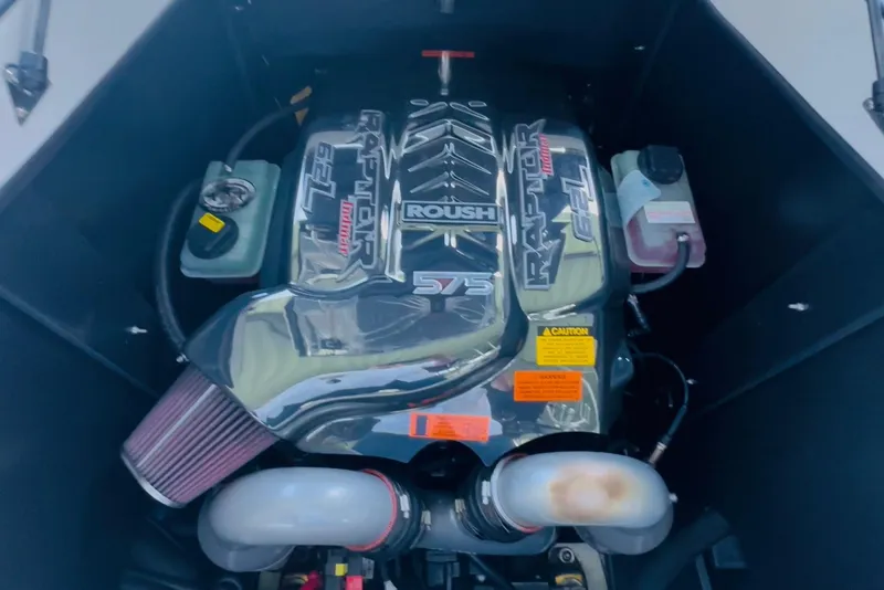 Slide: The Image of Roush Raptor 575 engine in 2020 Tigé 25ZX boat, showcasing performance components. - 24