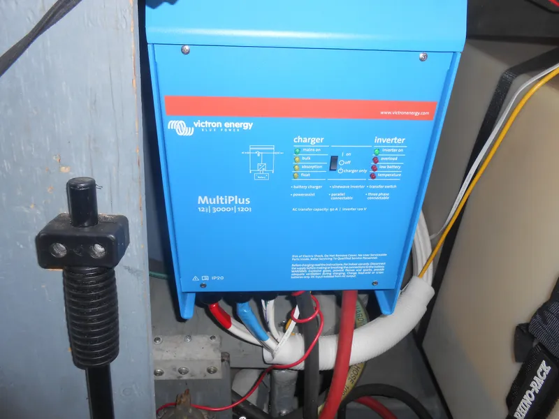 Slide: The Image of Victron Energy MultiPlus inverter in a 2001 Sea Ray 270 Sundancer boat. - 37