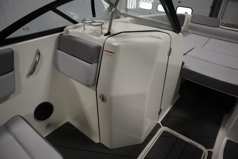 Slide: The Image of 2025 Bayliner D22I boat interior with sleek seating and modern design. - 22