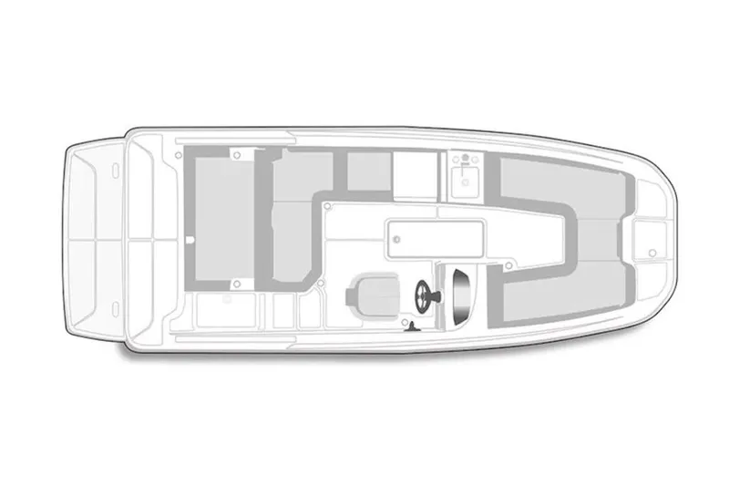 Slide: The Image of Top view schematic of 2025 Bayliner D22I boat layout. - 63