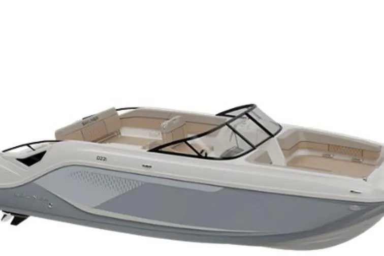 Slide: The Image of 2025 Bayliner D22I boat with sleek design and spacious seating. - 64