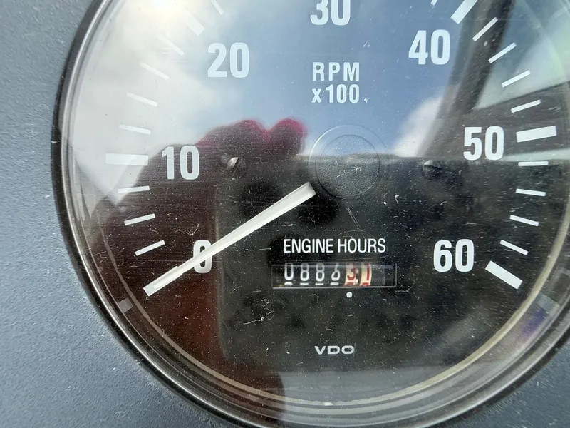 Slide: The Image of Tachometer of 1997 Formula 280SS showing RPM and engine hours. - 21