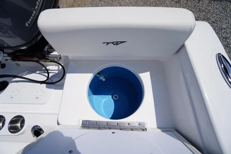 Slide: The Image of 2025 Tidewater 198 CC Adventure boat with livewell and engine details. - 36