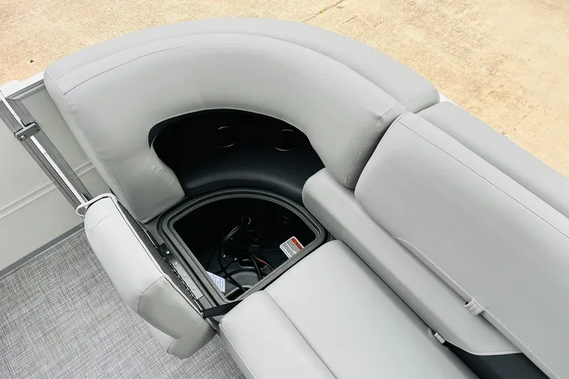 Slide: The Image of 2026 Sun Tracker Party Barge 22 DLX, featuring spacious seating and storage compartment. - 39