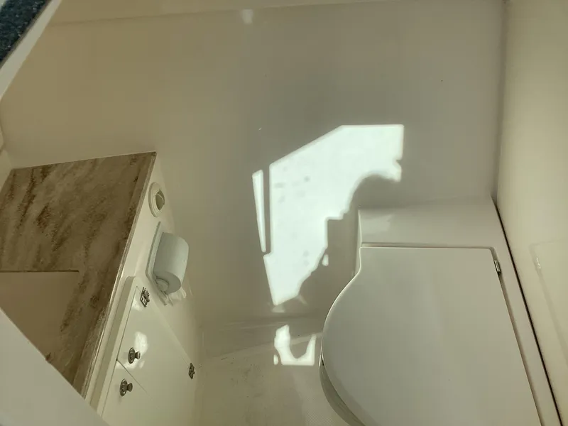 Slide: The Image of 2017 Pursuit DC 325 Dual Console interior with countertop and storage cabinets. - 18