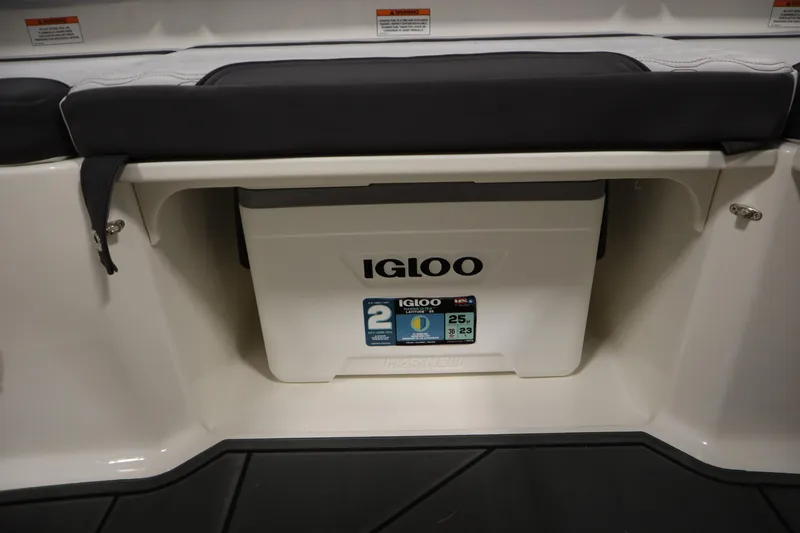 Slide: The Image of 2025 Bayliner M17 ELEMENT MX COMFORT boat with Igloo cooler storage compartment. - 32