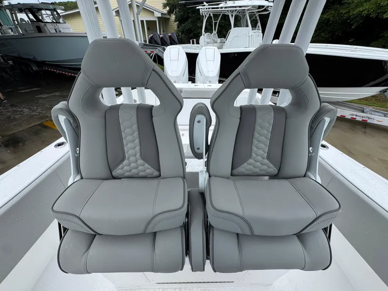 Slide: The Image of Luxury seating on 2025 Cape Horn 32 XS boat, featuring modern design and comfort. - 32