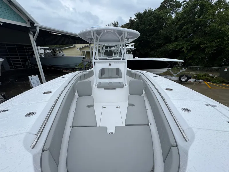 Slide: The Image of 2025 Cape Horn 32 XS boat with spacious seating and sleek design. - 22