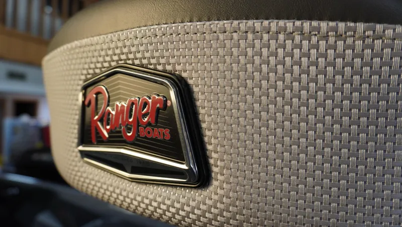 Slide: The Image of 2024 Ranger Z518 Ranger Cup Equipped boat seat with logo detail. - 10