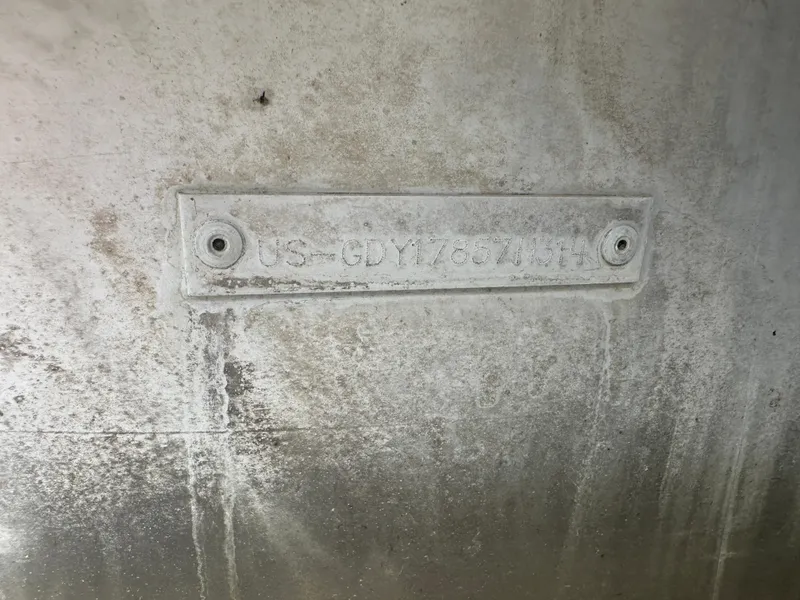 Slide: The Image of Hull identification number on a weathered Sweetwater Premium Edition 200 boat, 2014 model. - 10