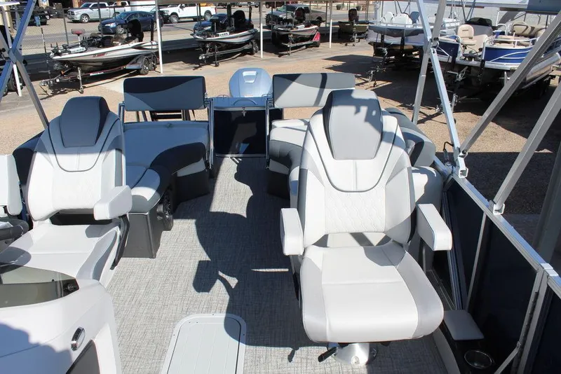 Slide: The Image of 2025 Avalon LSZ Quad Lounger Shift 21 FT interior with luxurious seating and modern design. - 19