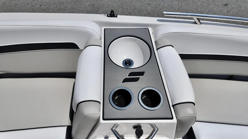 Slide: The Image of 2026 Starcraft SVX 191 OB boat interior with cup holders and sink. - 15