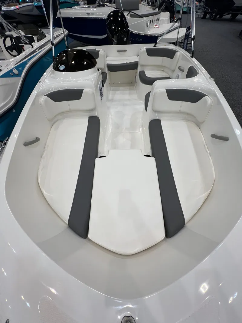 Slide: The Image of Interior view of Bayliner E16LE boat, model 2026. - 6