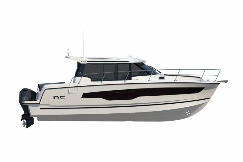 Slide: The Image of 2024 Jeanneau NC 1095 motorboat, sleek design, side view, white hull, modern cabin cruiser. - 47